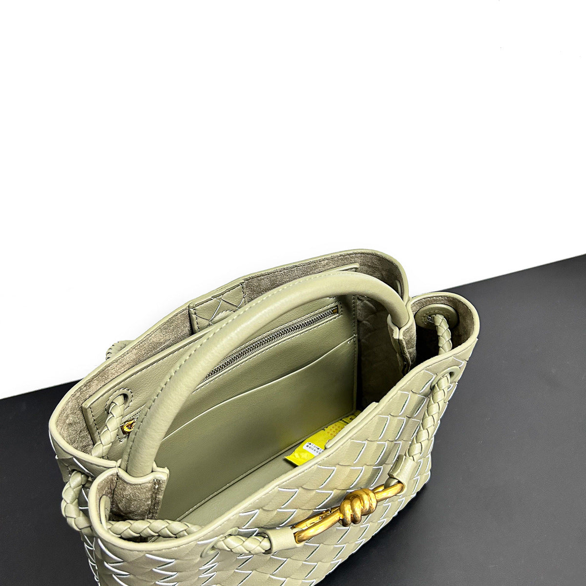 Woven Leather Tote Bag - Retro Knot Shoulder Bag & Handbag detail image 2