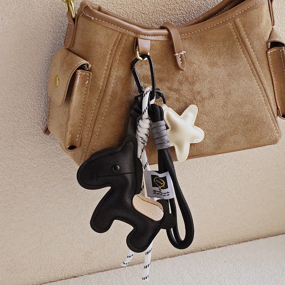 Horse Bag Charm PU Leather Keychain – Cute Pendant for Bags, Keys, and Backpacks detail image 4