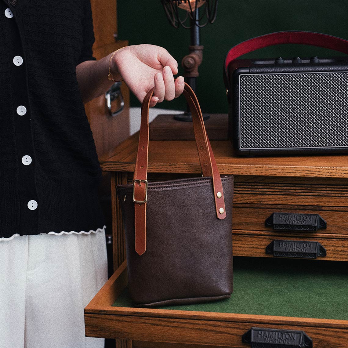 Full Grain Leather Mini Tote Bag DIY Kit – Hand Sewing Craft Project detail image 6