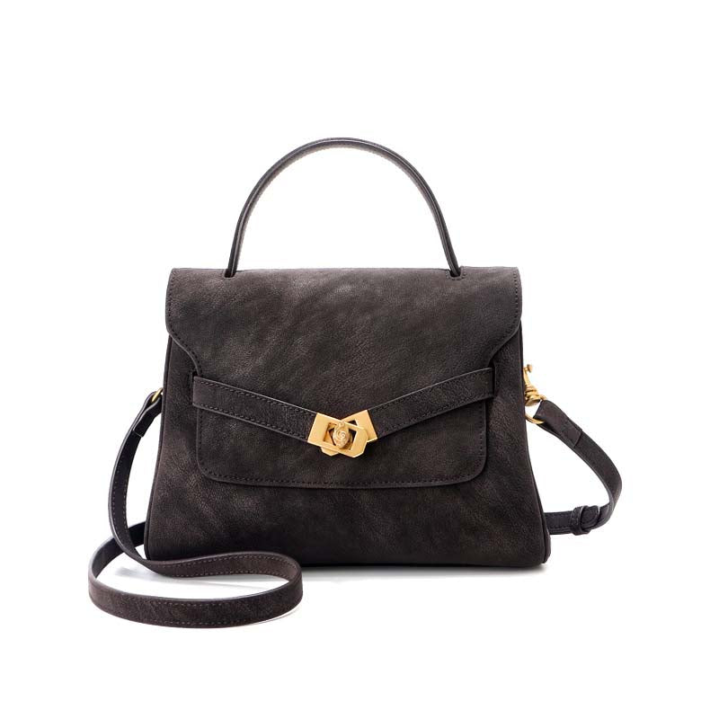 Classic Medium Leather Satchel with Top Handle and Crossbody Strap detail image 1