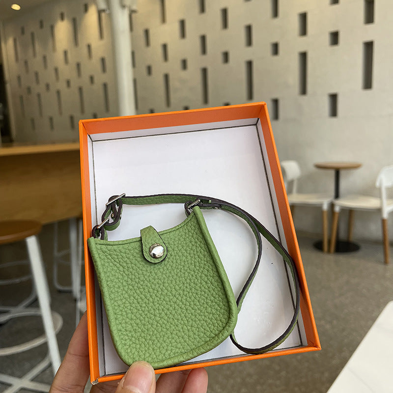 Top Grain Leather Mini Crossbody Bag Charm and AirPods Holder detail image 12
