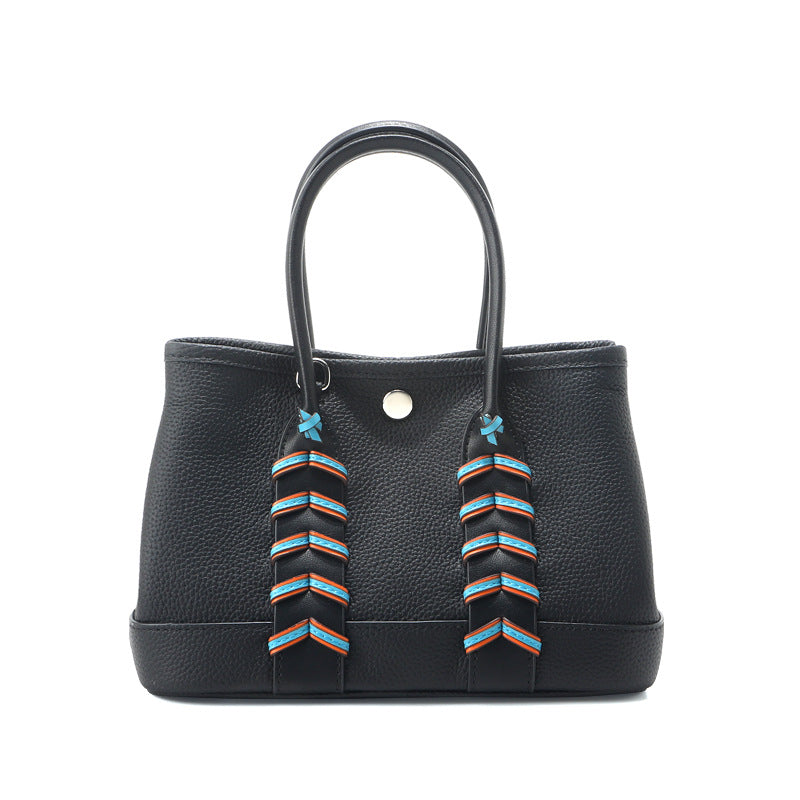 Neo Tote Handbag in Pebbled Grain Leather with Detachable Strap detail image 8