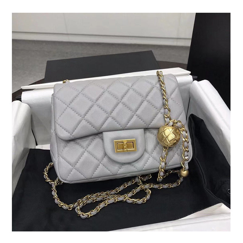 Quilted Lamb Leather Chain Bag with Shoulder and Crossbody Strap detail image 7