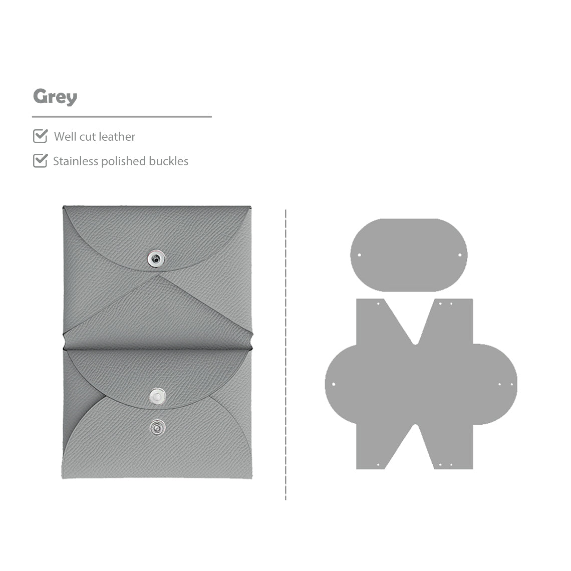 Hand Sewn Fine Embossed Grain Leather Card Holder DIY Kit – Duo Design detail image 10
