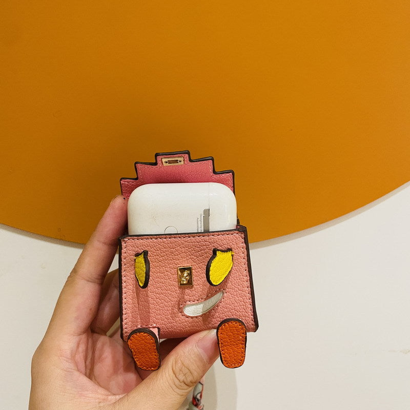 Mini Doll Bag Charm Keychain with Earphone Case - PU Leather, 14 Colors detail image 4
