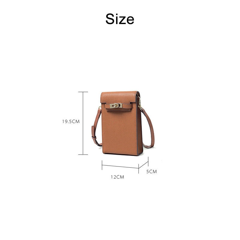 Mini Crossbody Phone Bag in Genuine Cowhide Leather detail image 3