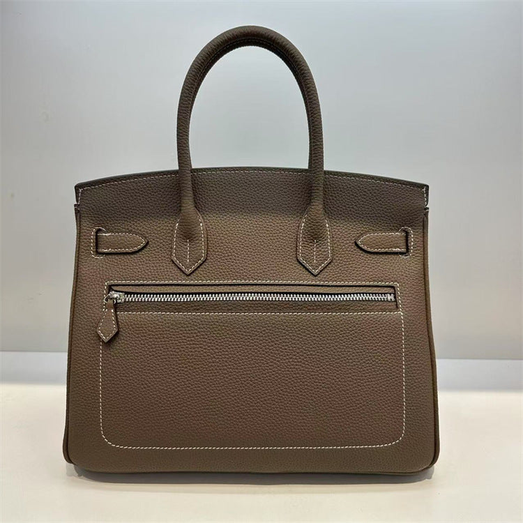 Rock Top Handle Bag in Top Grain Leather – Unisex, 25cm & 30cm detail image 7
