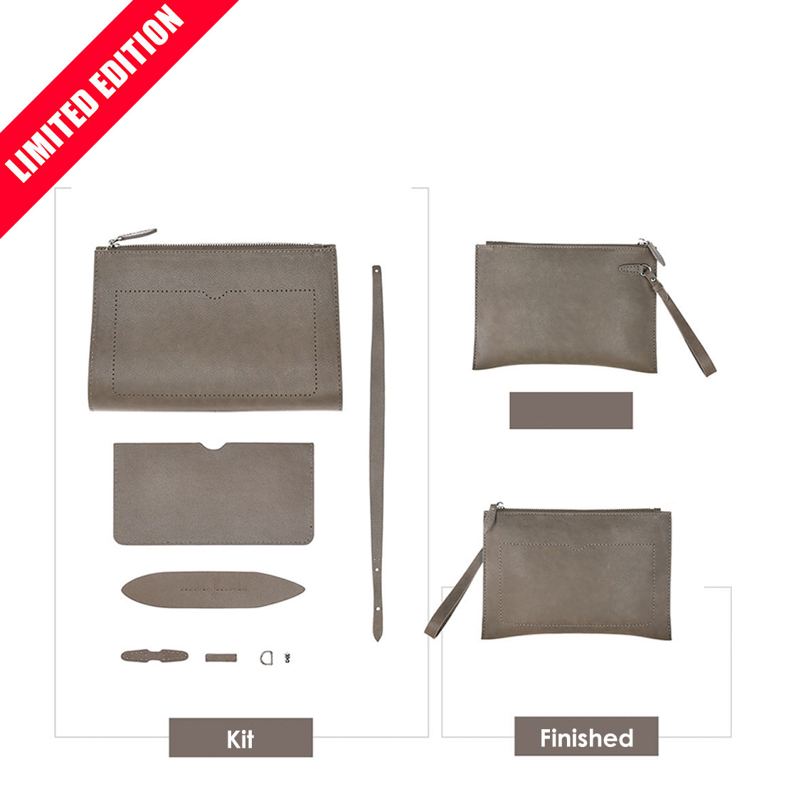 Men's Leather Clutch Bag DIY Kit – Top Grain & Full Grain Leather product image 1