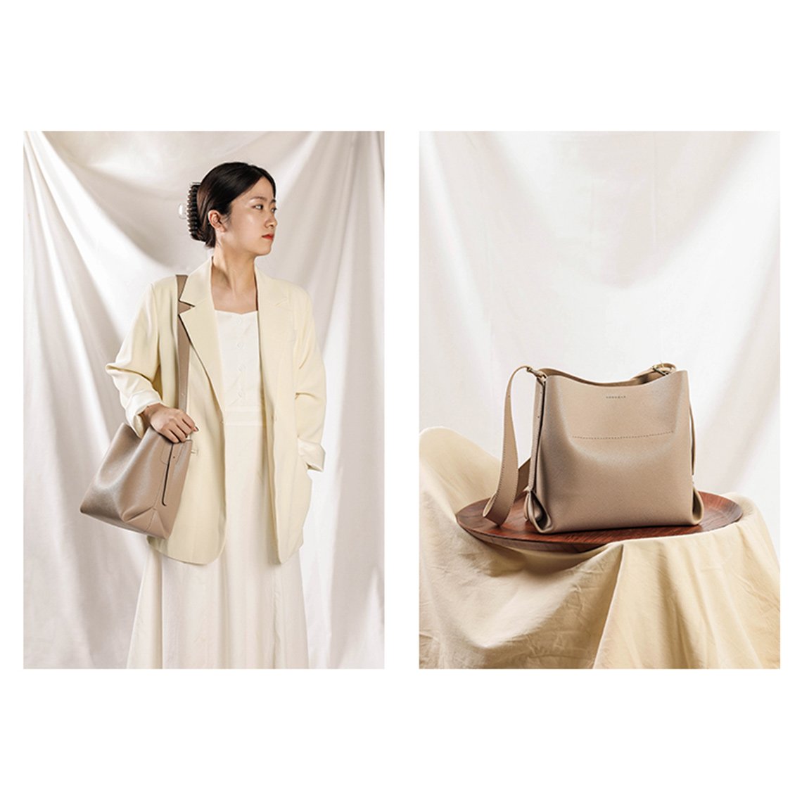 Handsew Bucket Bag DIY Kit – Cow Leather Craft Project detail image 3