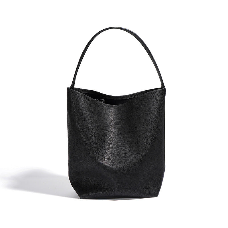 Soft Pebbled Leather Park Tote - Large Capacity Commuter Bag detail image 5