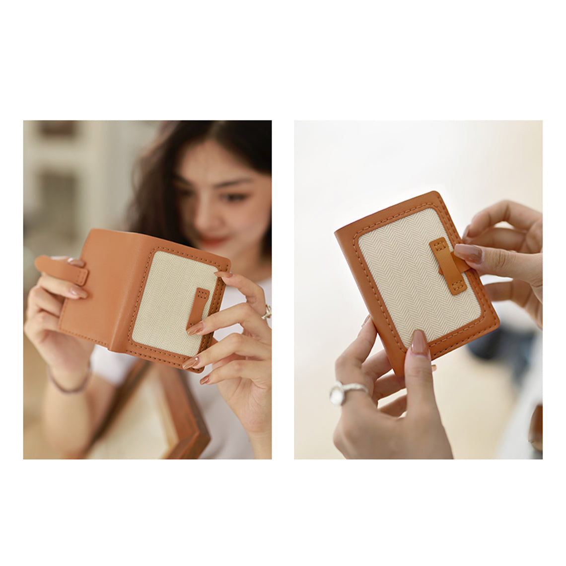 Hand Sewn Leather DIY Wallet Kit with Recycled Fabric Panels detail image 6
