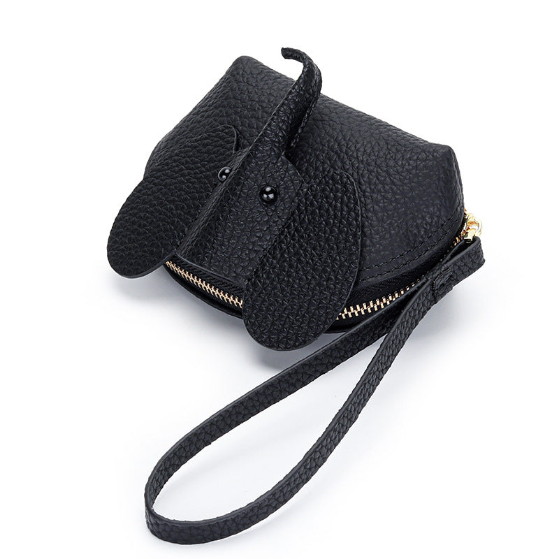 Cartoon Elephant Change Purse Top Grain Leather Card Holder detail image 4